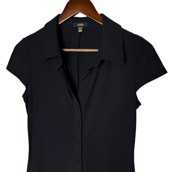 AFRM Rennia Rib Button Front‎ Mini Dress - Picture 3 of 5